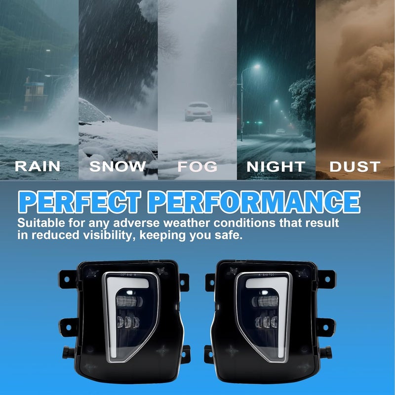 BOXLIGHT LED Fog Lights Assembly w/DRL Compatible With 2016 2017 2018 Chevy Silverado 1500 Front Bumper Driving Fog Lamp Fog Light Kits - Image 3